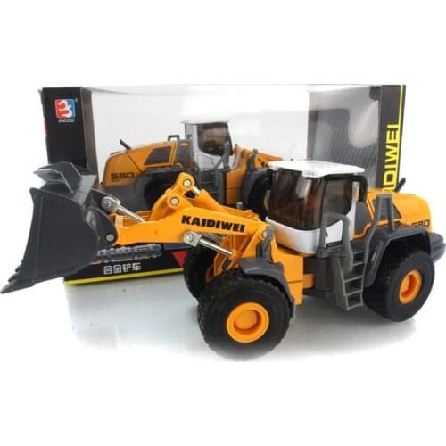 Kaidiwei engineering vehicle Diecast engineering car model large 4 wheels loader forklift bulldozer 1:50 children gift in box