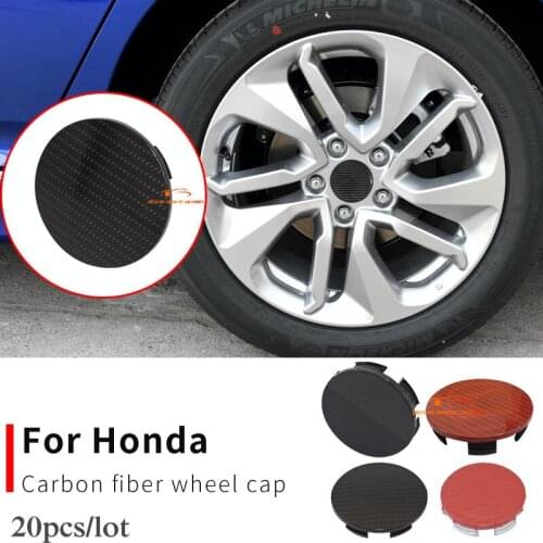 Carbon red/Carbon black 20pcs 69mm 58mm Wheel Center Cap no logo Auto Emblem ABS For CRV Civic Accord CITY Fit Pilot Crossroad