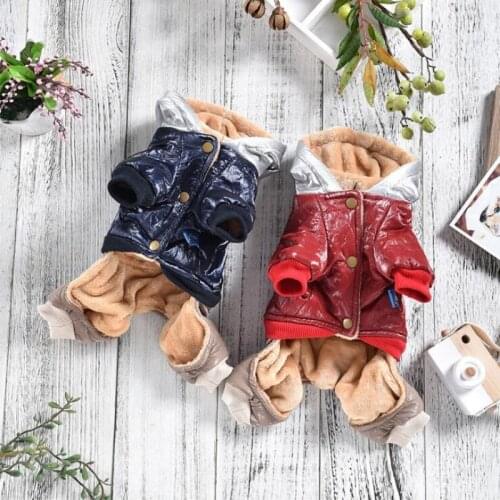 Overalls for Dogs Winter Dog Clothes Reflective Soft Fleece Padded Small Dog Coat Outfit Chihuahua Yorkie Full-Covered Stomach