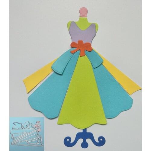 Princess dress metal cutter set, handicraft pattern template, carving template, business card printing template, 9 pieces