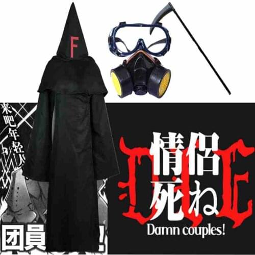Anime Baka to Tesuto to Shōkanjū FFF Group Cosplay Costume Black Cloak Cape follow foolish Fukanzenna ketsumatsu Halloween