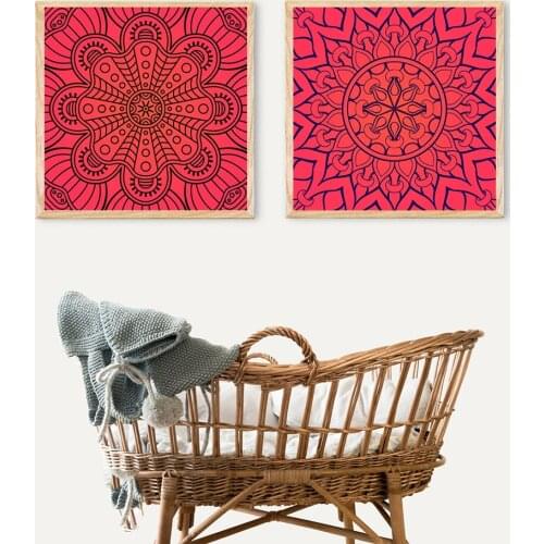 The Beauty Of Fashion Red Pattern Pictures Living Room Square Sizes Wall Art Decor No Frame Poster Oil Painting Decoration