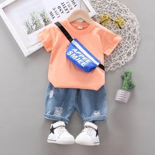 Boys Summer Clothes Sets 2021 Toddler Casual Cotton T-Shirt Shorts 2pcs Tracksuits For Baby 1 To 5 Years Children Sports Suits