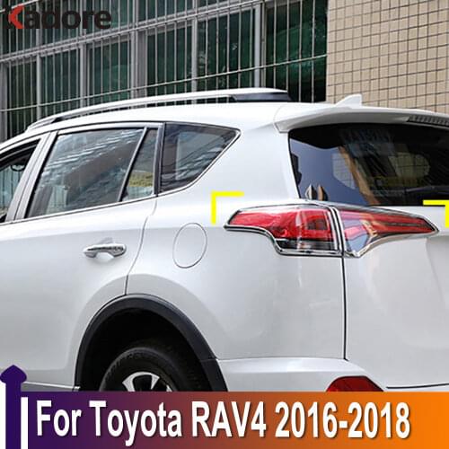 For Toyota RAV4 RAV 4 2016 2017 Chrome Rear Light Lamp Cover Trim Tail Light Cover Frame Protector Car Sticker Accessories