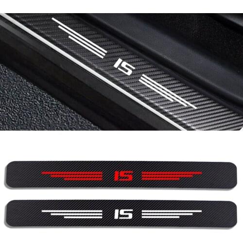 4PCS Auto Stickers Door Threshold Vinyl Protector For Lexus IS Car Door Sill Scuff Plate Guard Carbon Fiber Decor Accessories