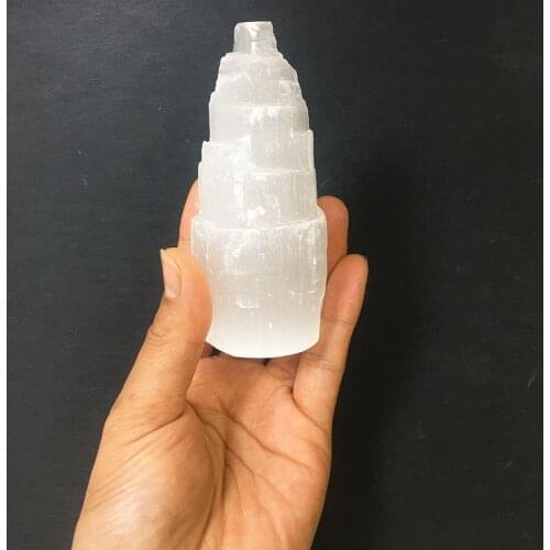 Natural quartz crystal selenite tower lamp reiki healing home decor mineral specimen collection