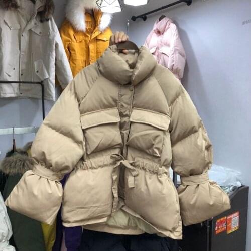 2020 NEW Winter Elegant Slim Fit Thick Warm Women Parka Fashion Solid Color Long Sleeve Down Jacket Female Outwear Free Size