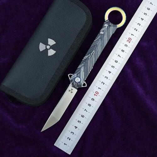 New JK3312 Flipper folding knife D2 blade zebra pattern G10 handle outdoor camping survival kitchen knife fruit knife EDC tool