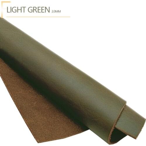 2.0mm Genuine Leather New crazy horse leather cow skin first layer material Light Green color