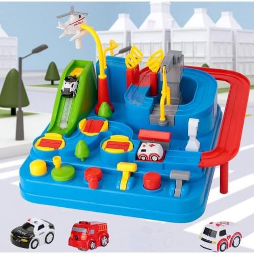 3 Cars kids Educational Toys Car model interactive train toy game track racing adventure Brain table games Mechanical Children