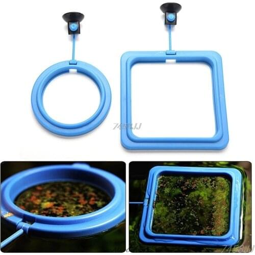 Feeding Ring Aquarium Fish Tank Station Floating Food Tary Feeder Square/Circle DropShip