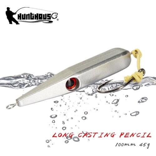 Hunthouse Pencil Lure Sinking GT Lure 10cm 45g lw513 Lead Black For Blue Fish Tuna Jacks For Fishing Trolling Hard Bait