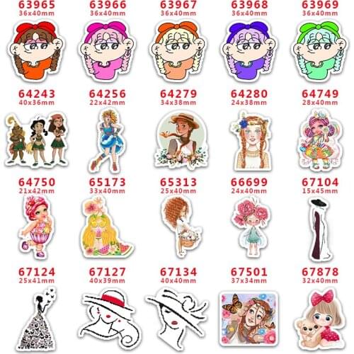 DIY Craft Supplies Sewing Accessories Cartoon Little Girl Printed Planar Resins Mold 10 Pieces. PR-63965