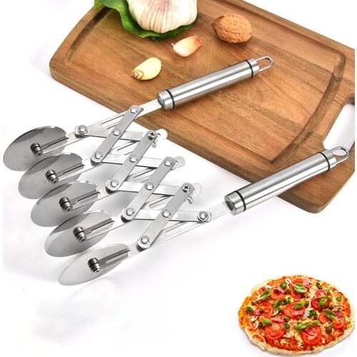 Dough Divider With Five Cutter Heads, Stainless Steel Multi-Wheeled Dough Stick Cutter, Side Cutter, Pizza Cutter, Baking Tool