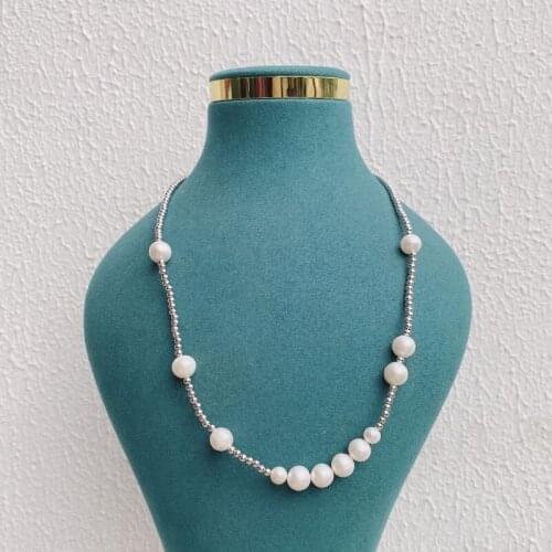 Luxury Natural Freshwater Pearl Pendant Necklace For Women Pure Pure S925 Round Bead Chain on Neck Fashion Choker Jewelry Gift