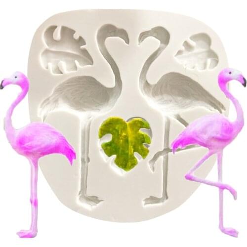 Flamingo Leaf Fondant Silicone Mold for DIY Pastry Cupcake Dessert Lace Cake Decoration Kitchen Accessories Baking Tool