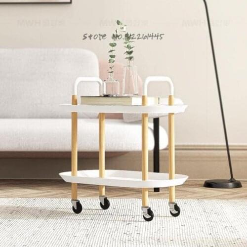 Nordic coffee table simple and modern living room side table corner table tea table mobile trolley sofa side table