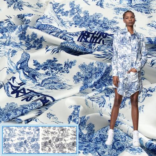 Stretch satin fabric cloth per meter material cheetah printed dress clothing handmade DIY fabric wholesale cloth alibaba express