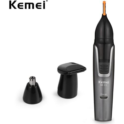 Kemei KM-312 Rechargeable NoseTrimmer 3-In-1 Eyebrow Ear Sideburns Hair Trimmer WashableRemovable Head Face Care Hair Trimmer