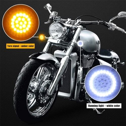 Turn Signal Motorcycle Bullet Indicator Light Lamp 1157 White/Amber LED Inserts Light For Moto Harley Sportster Dyna 2012-2017