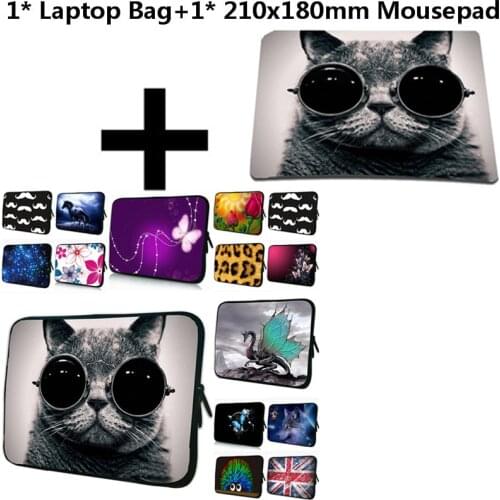 Vogue Cat Prints Universal 11.6" 14" 15" 17 Inch Laptop Bags 10 7 12 17.3 13.3 12.5 13 10 Notebook Netbook Accessories+Mousepad