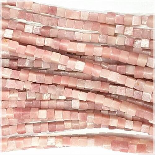 Nature pink opals nature gem stone strings square shape size 4xx4mm 6x6mm for bracelets making accessories and jewelry findings