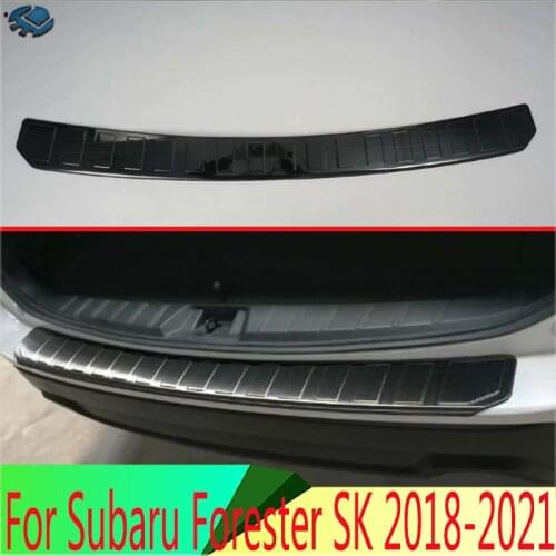 For Subaru Forester SK 2018 2019 Stainless Steel Black titanium Rear bumper protection window sill outside trunks decorative