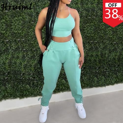 Trouser Suits Tube Top Long Pants Solid Color High Waist Fashion Tracksuit Female Pockets Backless Casual Summer Pants Sets 2021