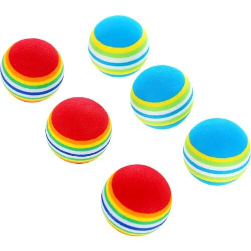 10PCS EVA Golf Sponge Soft Rainbow Balls 42mm Golf Swing Training Balls Sponge Foam Golfer/ Tennis Practice Balls RED/ BLUE
