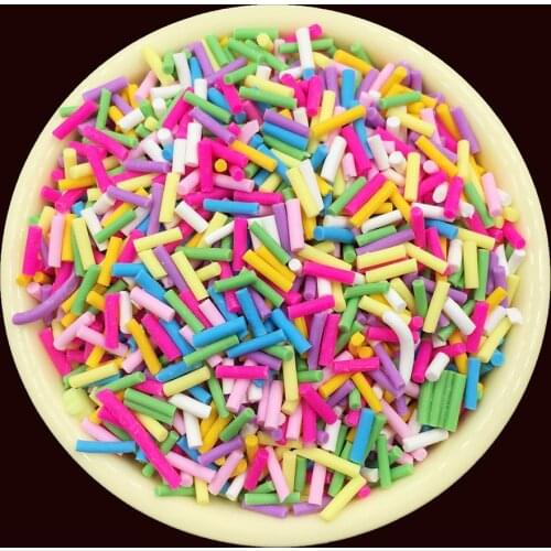 100g Polymer Hot Clay Sprinkles for Crafts 7mm Long Sprinkles For Fluffy DIY Tiny Cute Klei Accessories Nail Art Decoration