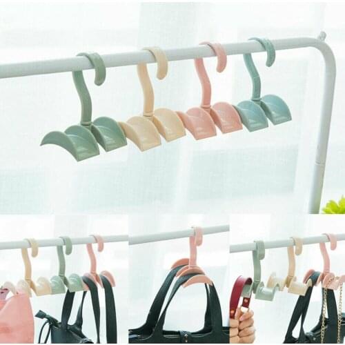 3pcs/lot Home Storage Closet Organizer Rod Hanger 360 degree Rotation Bag Storage Purse Hanging Rack Holder Hook
