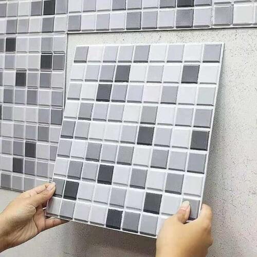 5pcs Mosaic Bathroom Waterproof Wall Stickers Self-Adhesive Wall Renovation Stickers Decorative Wallpapers Home Decor Wallpaper