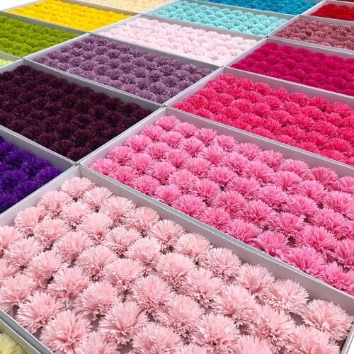 5 Layers 6cm Artificial Carnation Soap Flower Head Eternal Flowers Bouquet Mothers Day Gift Box Handmade DIY Material 50pcs/lot