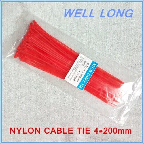 500pcs/lot 4*200mm 8# Self-Locking Nylon Wire Cable Zip Ties, Cable Ties