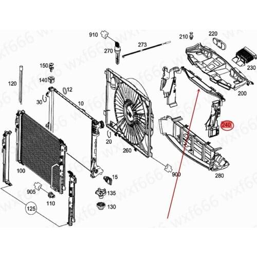 Car Water tank deflector Upper guard Water tank bracket Suitable for E280mer ced es-be nz300L Air guide Water tank frame