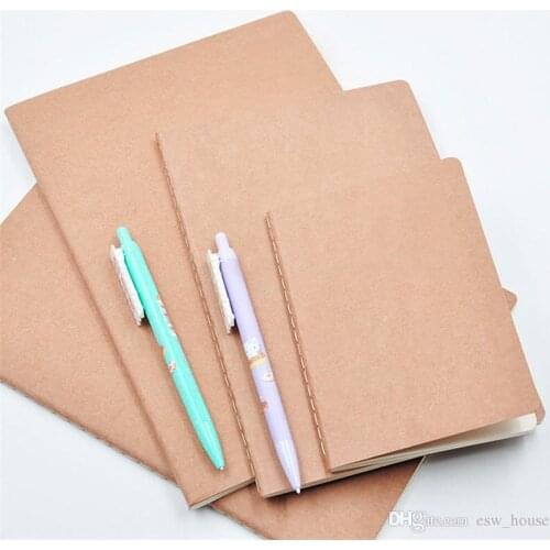 Blank Kraft Paper Notebook Blank Notepad Book Vintage Soft Copybook Daily Memos Kraft Cover Journal Notebook A4 A5 B5 Student No