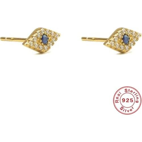 BOAKO Angel Eyes Earrings For Women 925 Sterling Silver Stud Earrings Piercing Jewelry Ear Cuffs Pendientes Серьги #19