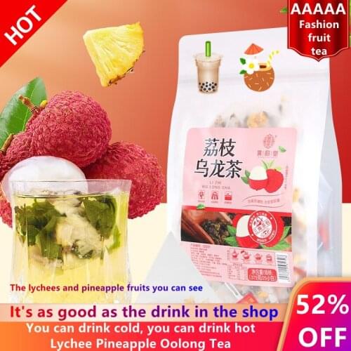 Lychee Pineapple Oolong Tea 375g/25 bags Dried Lychee Dried Pineapple Cold Drink Hot Drink Healthy slimming beauty anti-aging