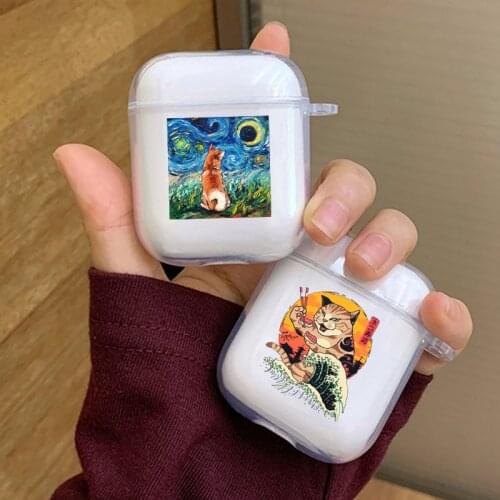 Corgi Earphone Case for Airpods 1 2 Cover Funny Cute Dog Soft Silicone TPU Clear Wireless Bluetooth Earphone Headphone Cover