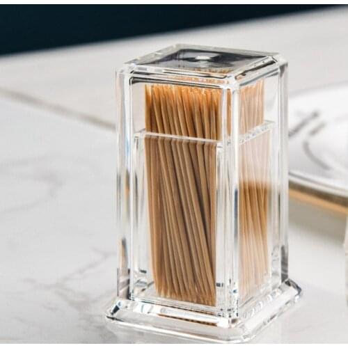 Toothpick Bottle Elegant Clean Square Shape Security Check For Home