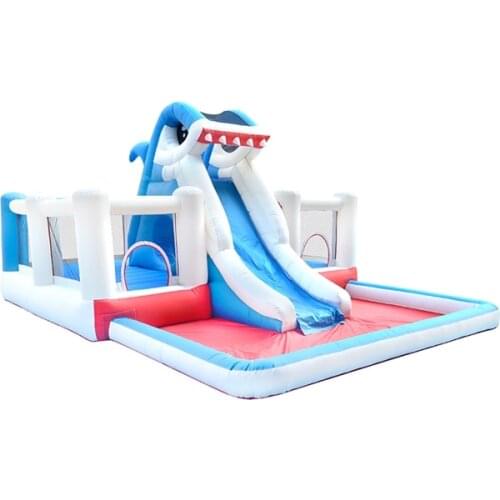Giant Shark Bouncy Castle Climbing Wall Slide Air Bounce House Combo Inflatable Playground Trampoline for Kids Water Park