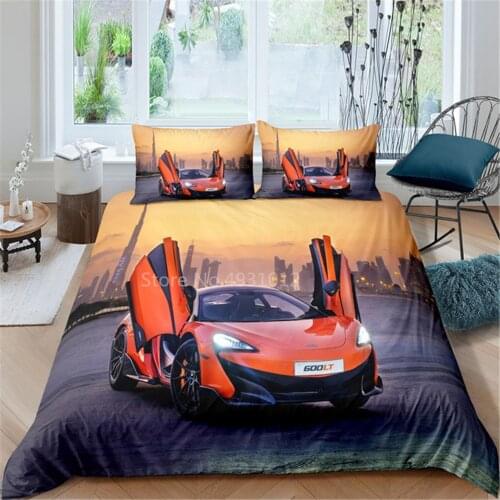 Racing Car Printed Duvet Cover With Pillowcase Bedding Set Single Double Twin Full Queen King Size Bed Set For Bedroom Decor