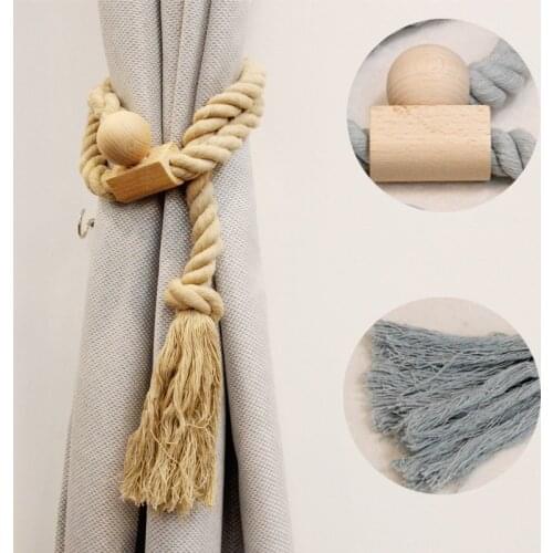 1Pc Magnetic Curtain Buckle Wood Bead Curtain Rope Buckle Holder Holdback Tieback Curtain Decor Accessories Home Decor для штор