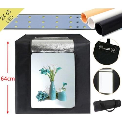 Mini Photography Studio Folding Lightbox Portable W/3 Colors Backdrops 60cm