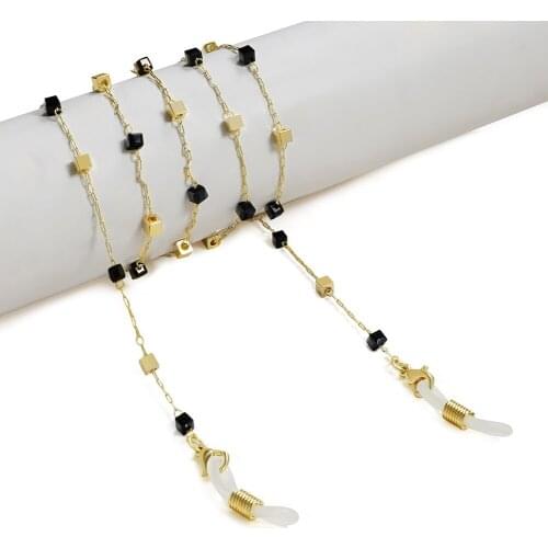 Fashion Square Crystal Copper Chain Glasses Chain Female Face Mask Chain Sunglasses Rope Reading Glasses Rope