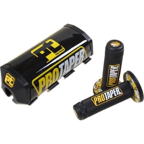 MX Dirtbike CrossBlack PT Taper Square2.0 Fat Bar Black Cover Pad + Handlebar Colourful Grip Grips for 1-1/8" bars Free Shipping