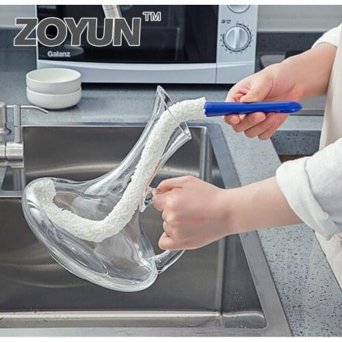 Wine Decanter Stemware Glasses Dust Cleaning Brush Flexible Win Bar Set Cleaner long handle Sponge Tipped bottle cup brush