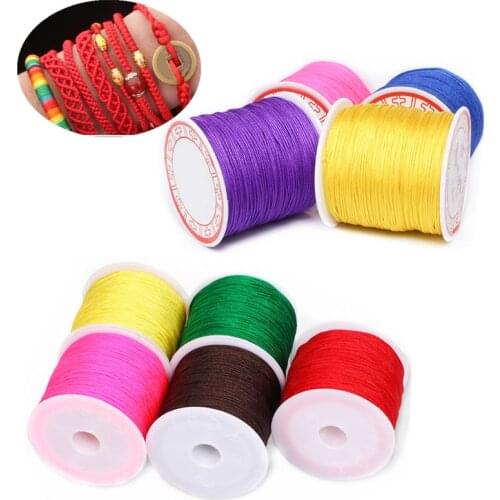 50Meters Nylon Cord Thread 0.8/1.0mm Bracelet Braided String Macrame Cord DIY Tassels Beading String Thread Jewelry Accessries
