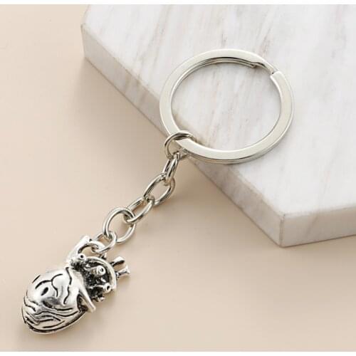 New Heart Keychain 3D Anatomy Human Key Ring Organ Key Chains For Women Men Handbag Accessorie Car Hanging DIY Punk Jewelry