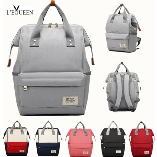 [NEW]LEQUEEN Diaper Bag Solid Color Waterproof Nappy Bag Baby Care Travel Backpack Maternity Bag